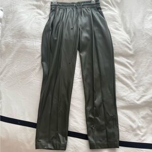Loft faux leather olive green pants